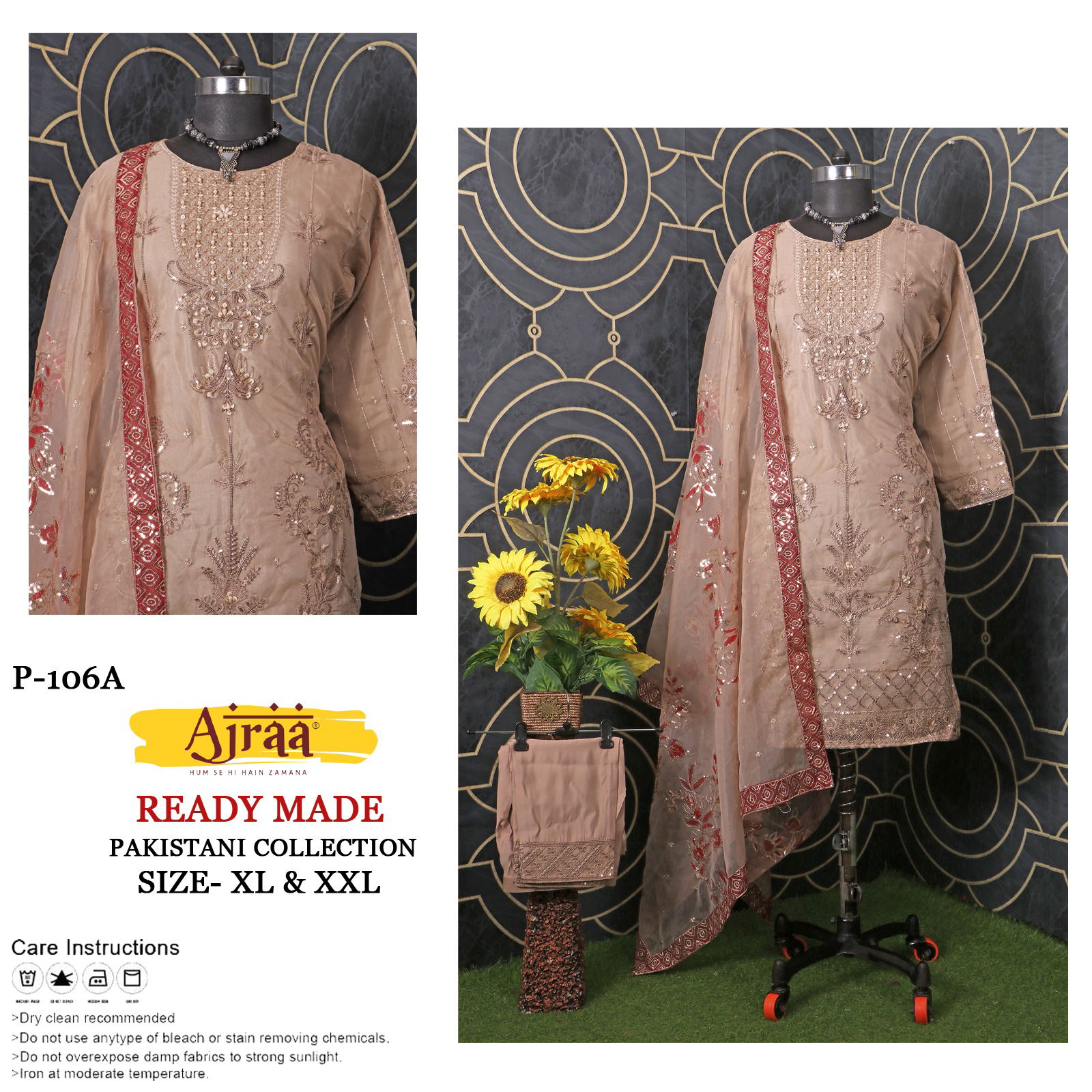 Ajraa P106A TO P106C Heavy Readymade Suits Catalog